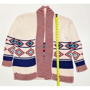 Marine Layer Southwestern Shawl Collar Cardigan Sweater Cream Red Blue XS/S